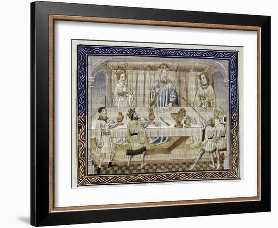 Caesar Augustus, His Wife and Son at Table, C.1410-null-Framed Giclee Print