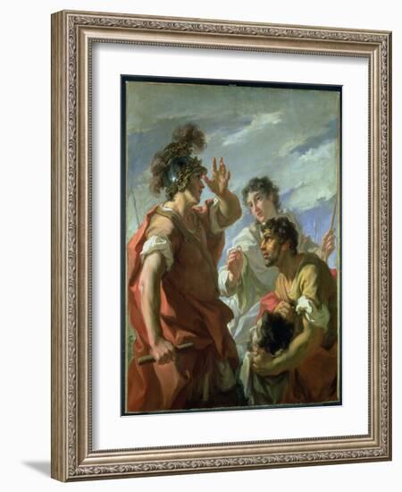 Caesar before Alexandria, 1724-25 (Oil on Canvas)-Giovanni Antonio Pellegrini-Framed Giclee Print