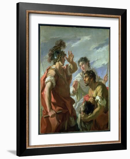 Caesar before Alexandria, 1724-25 (Oil on Canvas)-Giovanni Antonio Pellegrini-Framed Giclee Print