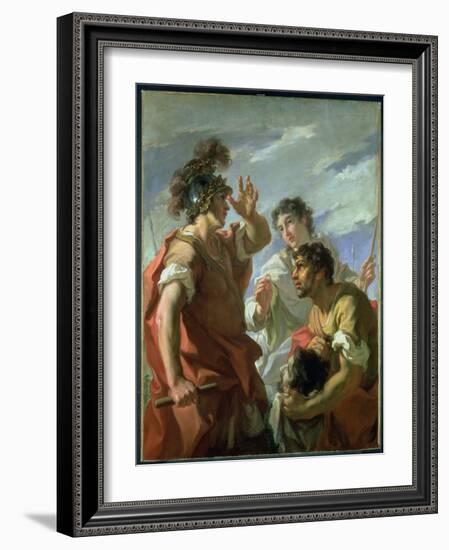 Caesar before Alexandria, 1724-25 (Oil on Canvas)-Giovanni Antonio Pellegrini-Framed Giclee Print