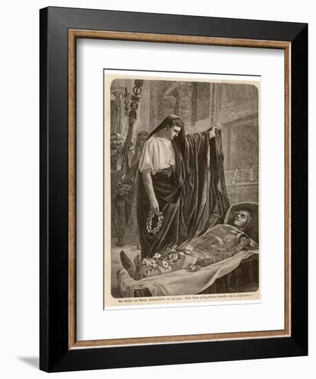 Caesar Inspects the Mummified Corpse of Alexander the Great at His Tomb in Alexandria Egypt-null-Framed Photographic Print