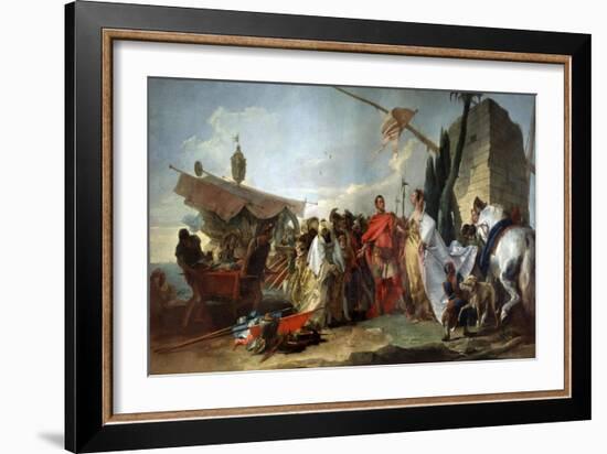 Caesar Meeting Cleopatra, 1747-Giovanni Domenico Tiepolo-Framed Giclee Print