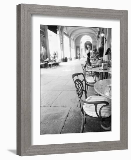 Cafe and Archway, Turin, Italy-Walter Bibikow-Framed Photographic Print