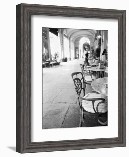 Cafe and Archway, Turin, Italy-Walter Bibikow-Framed Photographic Print