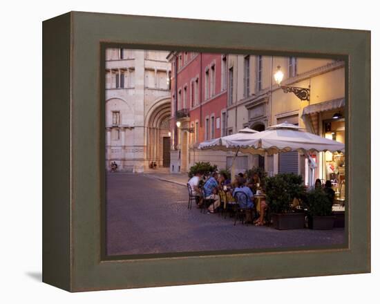 Cafe and Baptistry, Parma, Emilia Romagna, Italy, Europe-Frank Fell-Framed Premier Image Canvas