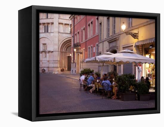 Cafe and Baptistry, Parma, Emilia Romagna, Italy, Europe-Frank Fell-Framed Premier Image Canvas