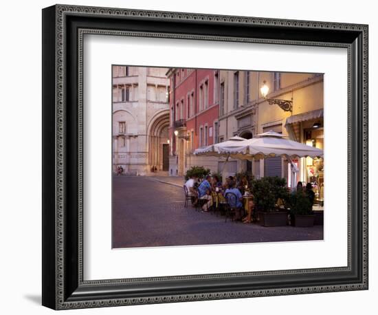 Cafe and Baptistry, Parma, Emilia Romagna, Italy, Europe-Frank Fell-Framed Photographic Print