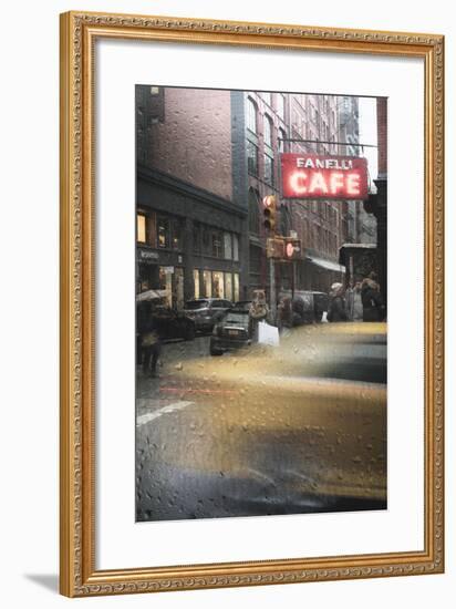 Cafe And Cab Rain-Moises Levy-Framed Photographic Print