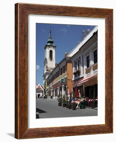 Café and Church, Szentendre, Hungary-Peter Thompson-Framed Photographic Print