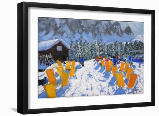 Cafe and Deckchairs, Selva Gardena, Italy, 2016-Andrew Macara-Framed Giclee Print
