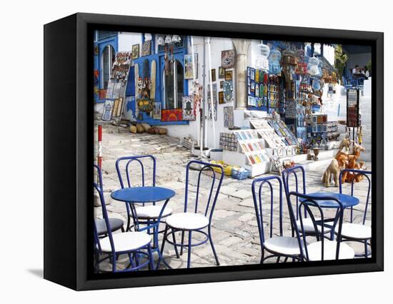 Cafe and Souvenir Shop, Sidi Bou Said, Tunisia, North Africa, Africa-Dallas & John Heaton-Framed Premier Image Canvas