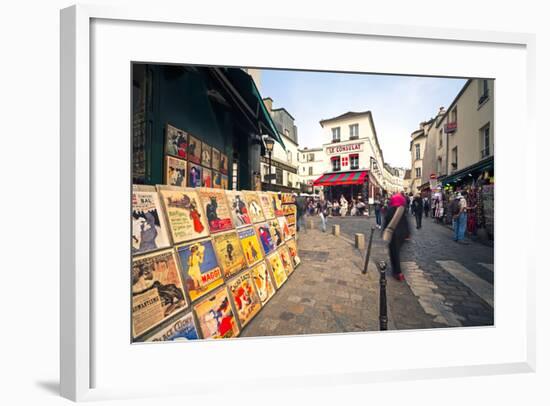 Cafe and Street Scene in Montmartre, Paris, France, Europe-Gavin Hellier-Framed Photographic Print