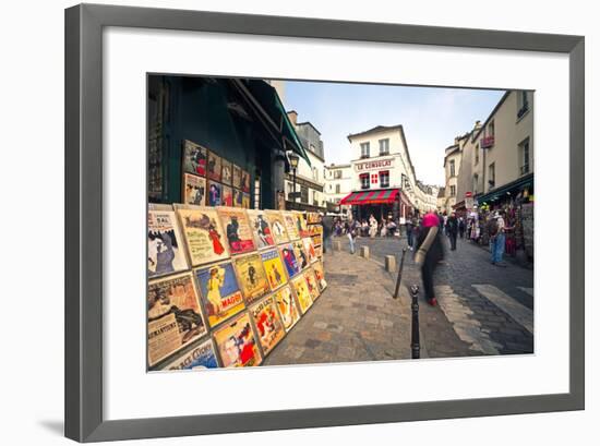 Cafe and Street Scene in Montmartre, Paris, France, Europe-Gavin Hellier-Framed Photographic Print
