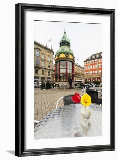 Cafe at Kongens Nytorv, Copenhagen, Sjaelland, Denmark-Fredrik Norrsell-Framed Photographic Print