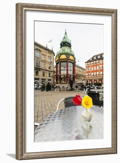 Cafe at Kongens Nytorv, Copenhagen, Sjaelland, Denmark-Fredrik Norrsell-Framed Photographic Print