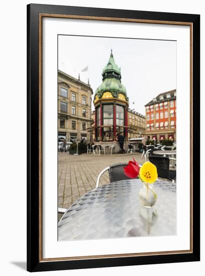 Cafe at Kongens Nytorv, Copenhagen, Sjaelland, Denmark-Fredrik Norrsell-Framed Photographic Print