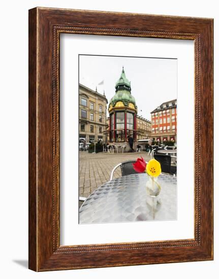 Cafe at Kongens Nytorv, Copenhagen, Sjaelland, Denmark-Fredrik Norrsell-Framed Photographic Print