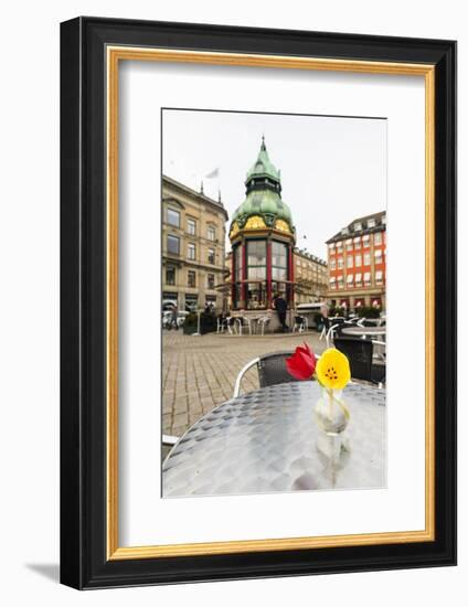 Cafe at Kongens Nytorv, Copenhagen, Sjaelland, Denmark-Fredrik Norrsell-Framed Photographic Print