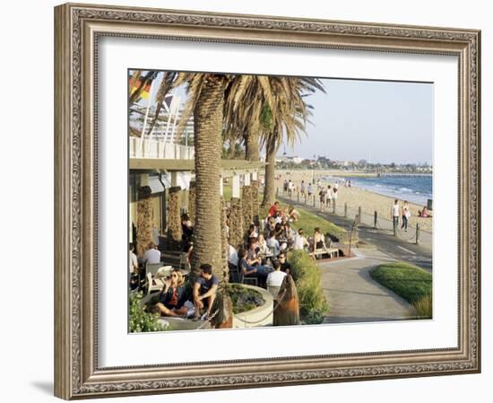 Cafe at the Beach, St. Kilda, Melbourne, Victoria, Australia-Richard Nebesky-Framed Photographic Print