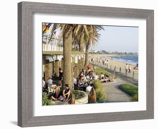 Cafe at the Beach, St. Kilda, Melbourne, Victoria, Australia-Richard Nebesky-Framed Photographic Print