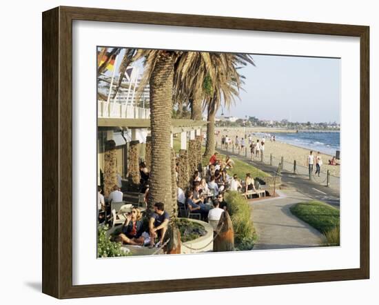 Cafe at the Beach, St. Kilda, Melbourne, Victoria, Australia-Richard Nebesky-Framed Photographic Print