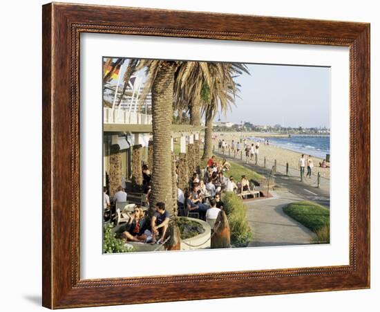 Cafe at the Beach, St. Kilda, Melbourne, Victoria, Australia-Richard Nebesky-Framed Photographic Print