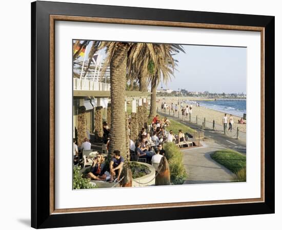 Cafe at the Beach, St. Kilda, Melbourne, Victoria, Australia-Richard Nebesky-Framed Photographic Print