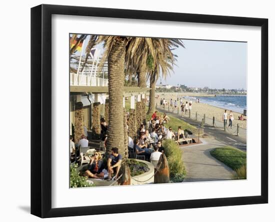 Cafe at the Beach, St. Kilda, Melbourne, Victoria, Australia-Richard Nebesky-Framed Photographic Print