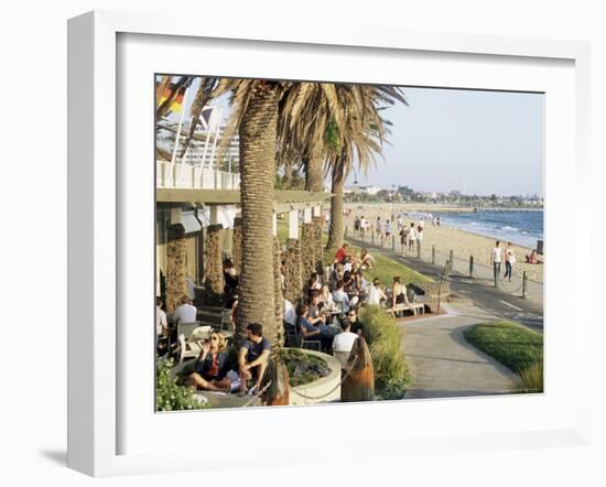 Cafe at the Beach, St. Kilda, Melbourne, Victoria, Australia-Richard Nebesky-Framed Photographic Print