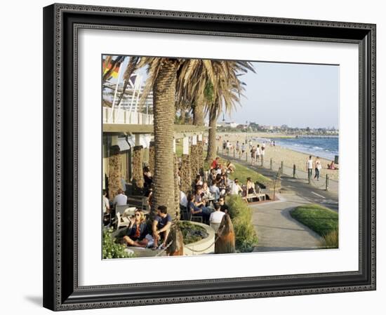 Cafe at the Beach, St. Kilda, Melbourne, Victoria, Australia-Richard Nebesky-Framed Photographic Print