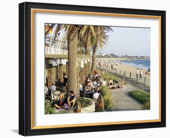 Cafe at the Beach, St. Kilda, Melbourne, Victoria, Australia-Richard Nebesky-Framed Photographic Print