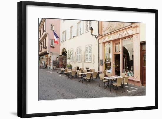 Cafe Au Croissant Dore, Rue Marchands, Colmar, Alsace, France, Europe-Markus Lange-Framed Photographic Print