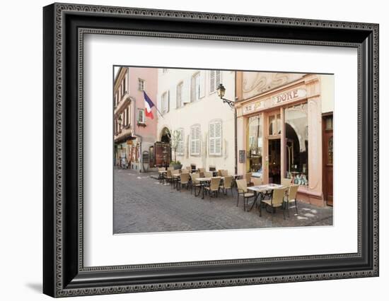 Cafe Au Croissant Dore, Rue Marchands, Colmar, Alsace, France, Europe-Markus Lange-Framed Photographic Print