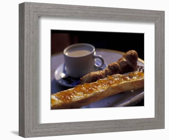 Cafe au Lait, Croissant and Tartine, Paris, France-Michele Molinari-Framed Photographic Print
