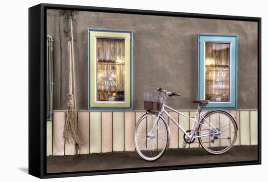 Cafe Bike Ride-Alan Blaustein-Framed Stretched Canvas