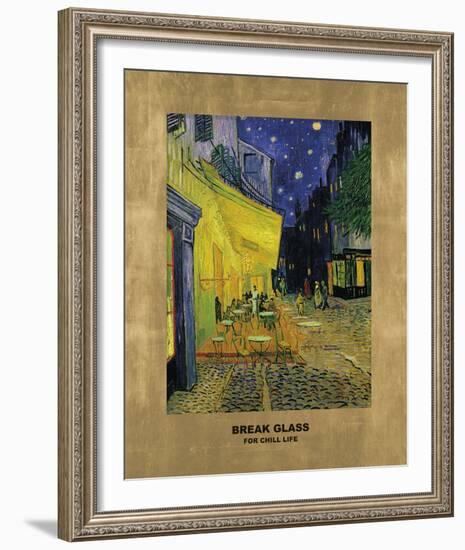 Cafe - Break Glass (after Vincent Van Gogh)-Eccentric Accents-Framed Giclee Print