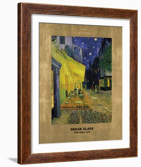 Cafe - Break Glass (after Vincent Van Gogh)-Eccentric Accents-Framed Giclee Print