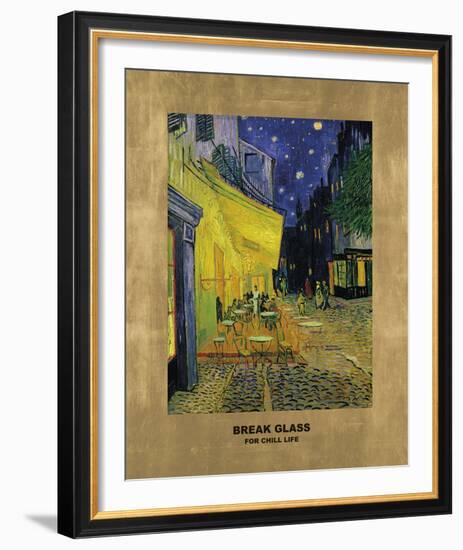 Cafe - Break Glass (after Vincent Van Gogh)-Eccentric Accents-Framed Giclee Print