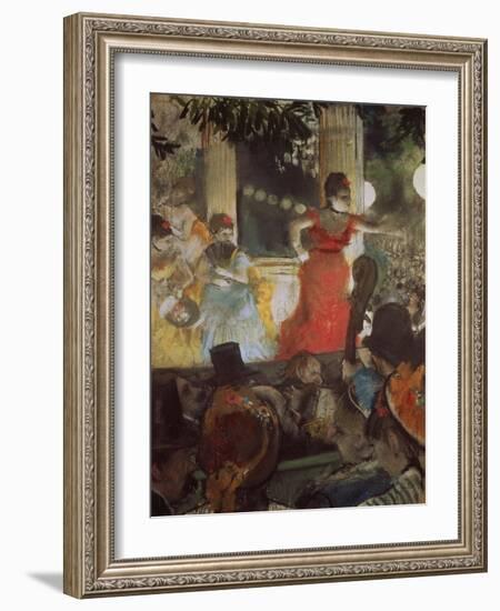 Cafe Concert at Les Ambassadeurs, 1875/77-Edgar Degas-Framed Giclee Print