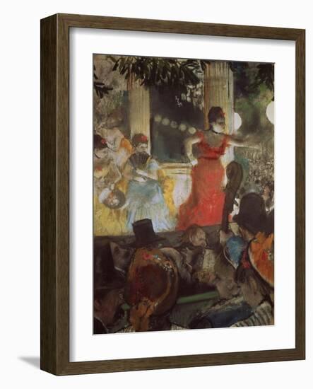 Cafe Concert at Les Ambassadeurs, 1875/77-Edgar Degas-Framed Giclee Print