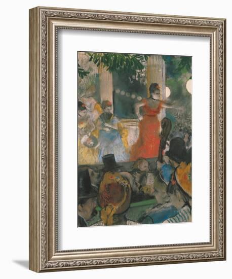 Cafe Concert at Les Ambassadeurs, 1876-77-Edgar Degas-Framed Giclee Print