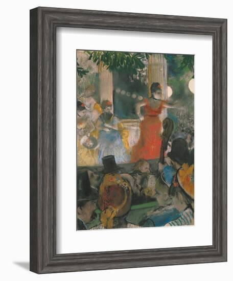 Cafe Concert at Les Ambassadeurs, 1876-77-Edgar Degas-Framed Giclee Print