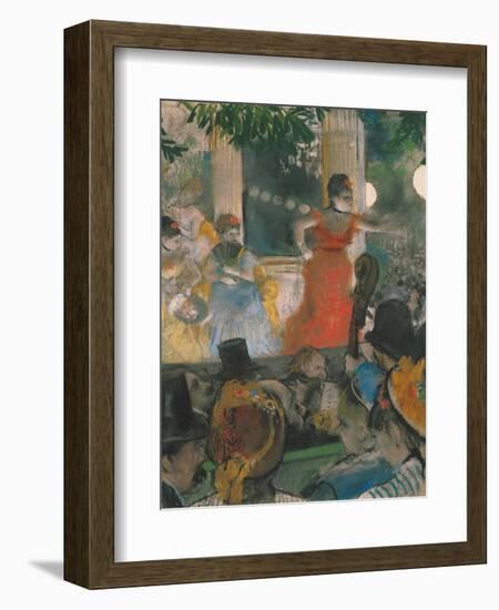 Cafe Concert at Les Ambassadeurs, 1876-77-Edgar Degas-Framed Giclee Print