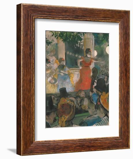 Cafe Concert at Les Ambassadeurs, 1876-77-Edgar Degas-Framed Giclee Print