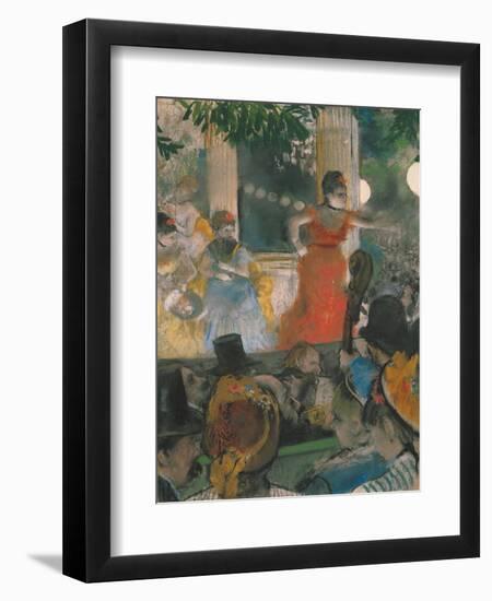 Cafe Concert at Les Ambassadeurs, 1876-77-Edgar Degas-Framed Giclee Print