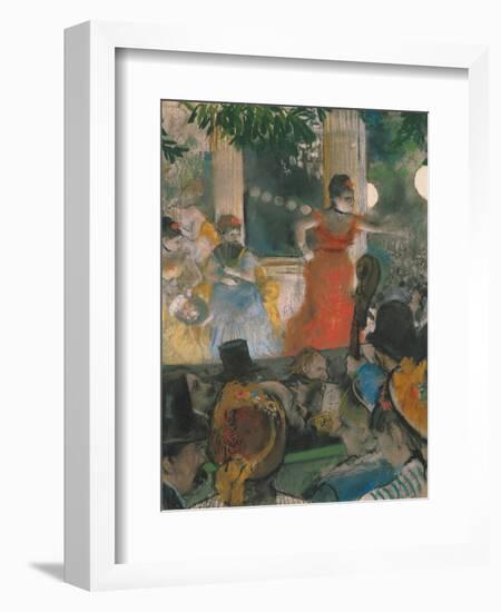 Cafe Concert at Les Ambassadeurs, 1876-77-Edgar Degas-Framed Giclee Print