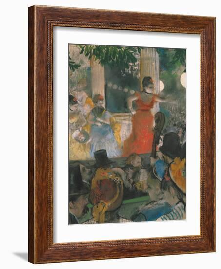 Cafe Concert at Les Ambassadeurs, 1876-77-Edgar Degas-Framed Giclee Print