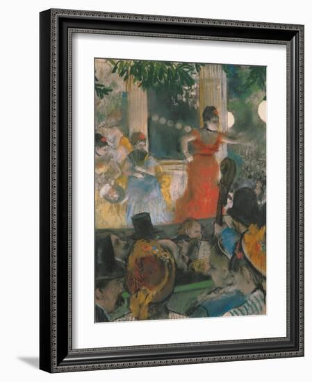 Cafe Concert at Les Ambassadeurs, 1876-77-Edgar Degas-Framed Giclee Print