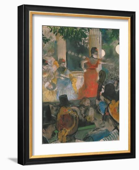 Cafe Concert at Les Ambassadeurs, 1876-77-Edgar Degas-Framed Giclee Print