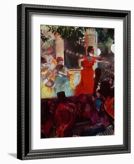 Cafe Concert Aux Ambassadeurs-Edgar Degas-Framed Giclee Print